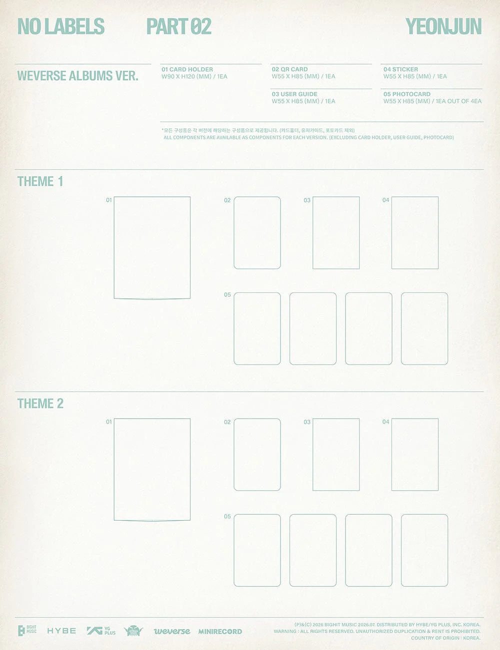 TXT - YEONJUN NO LABELS: PART 02 (WEVERSE ALBUMS VER.)