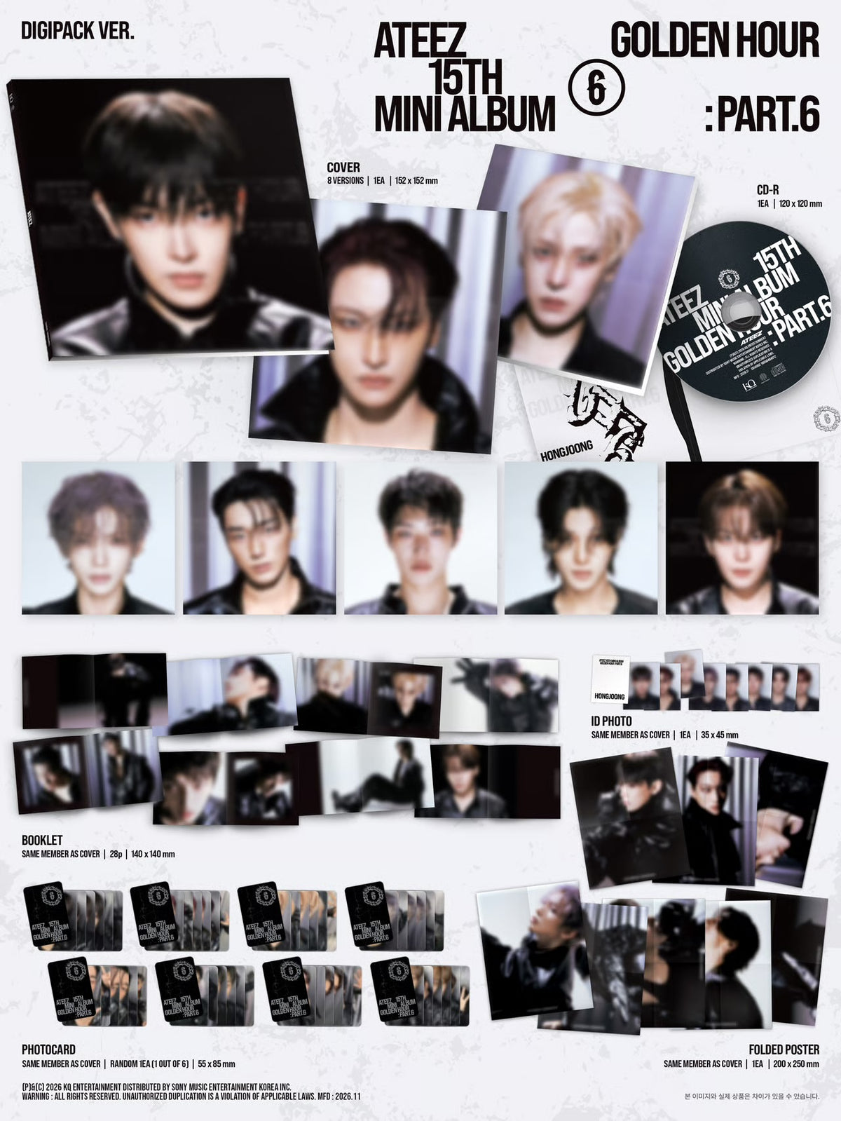 ATEEZ - GOLDEN HOUR PART : 6 DIGIPACK ver. + MAKESTAR PREORDER GIFT