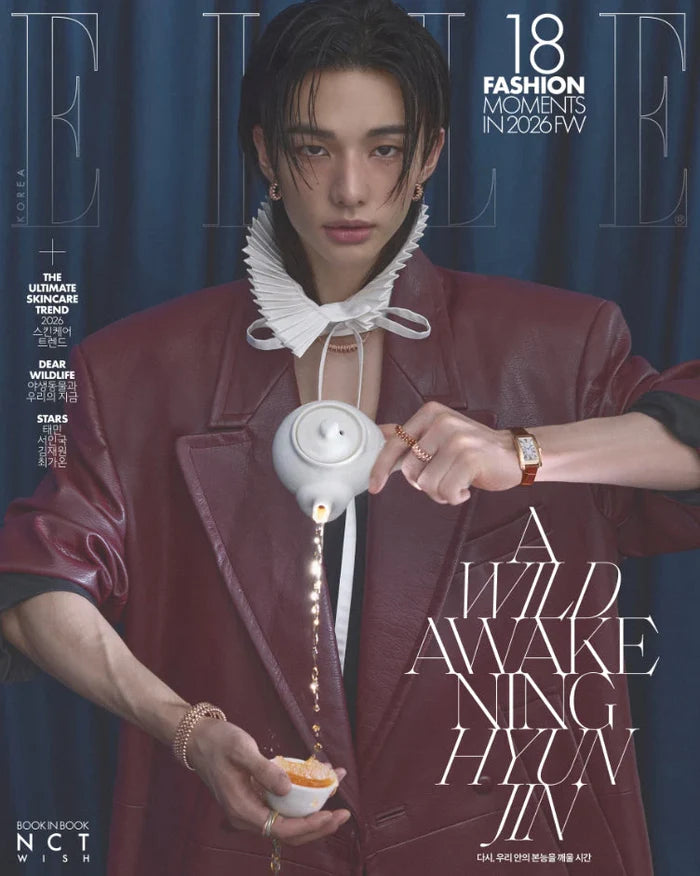 STRAY KIDS - ELLE Korea Magazine April 2026 – Cover : Hyunjin + NCT WISH book - in - book cover : NCT WISH YUSHI
