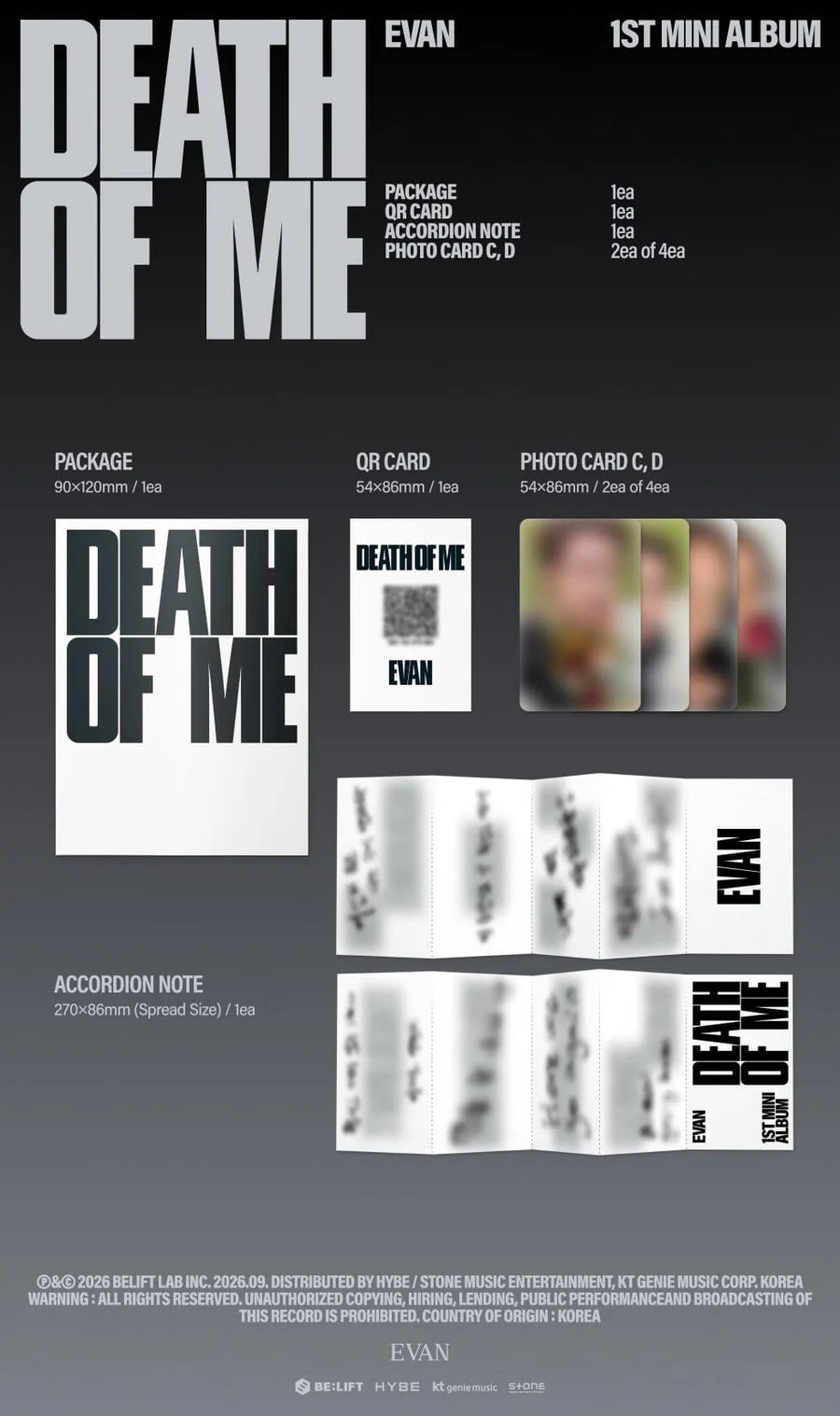 EVAN - DEATH OF ME (WEVERSE ALBUMS VER.)