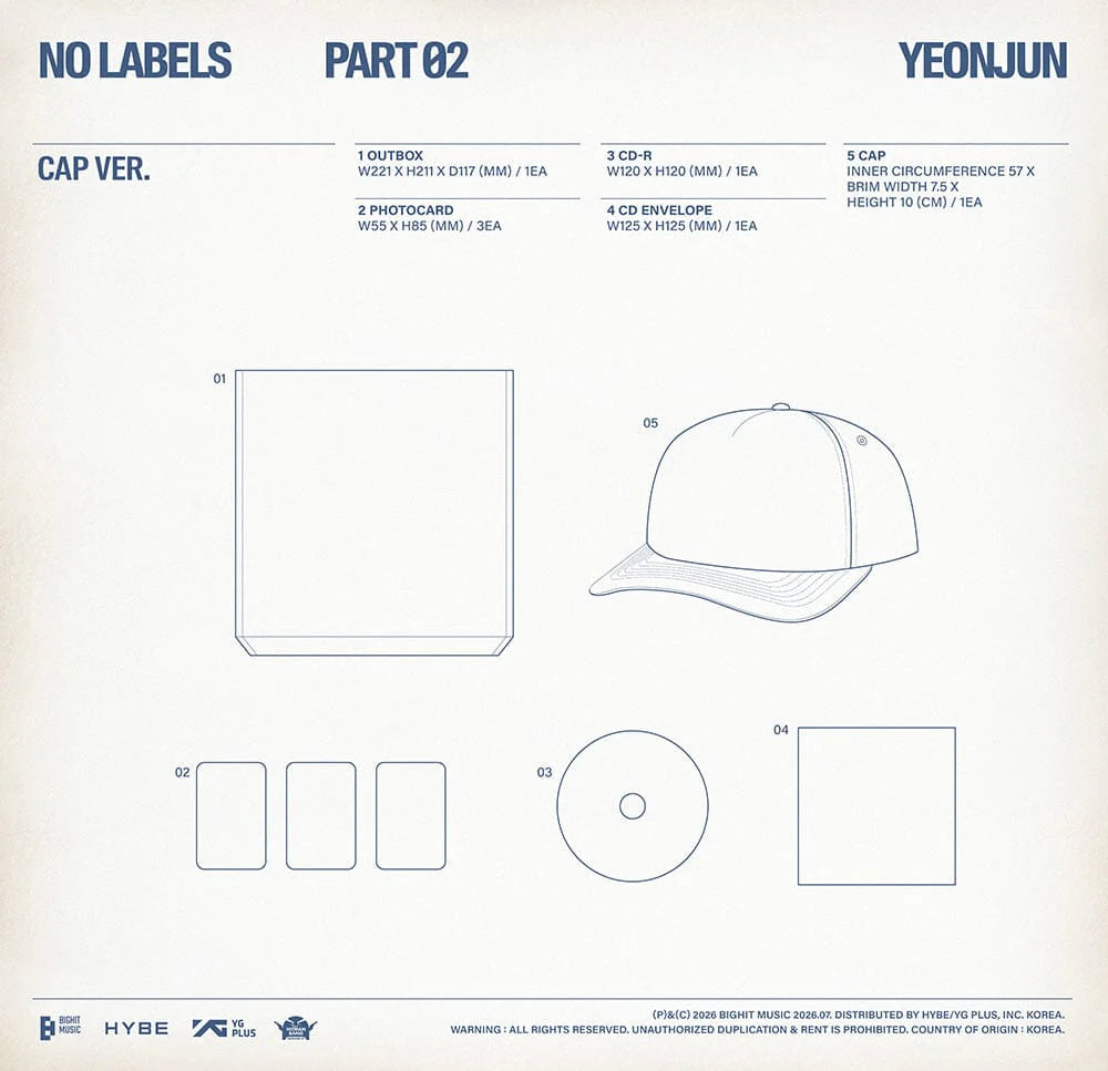 TXT - YEONJUN NO LABELS: PART 02 [CAP VER.] (PRE-ORDER)