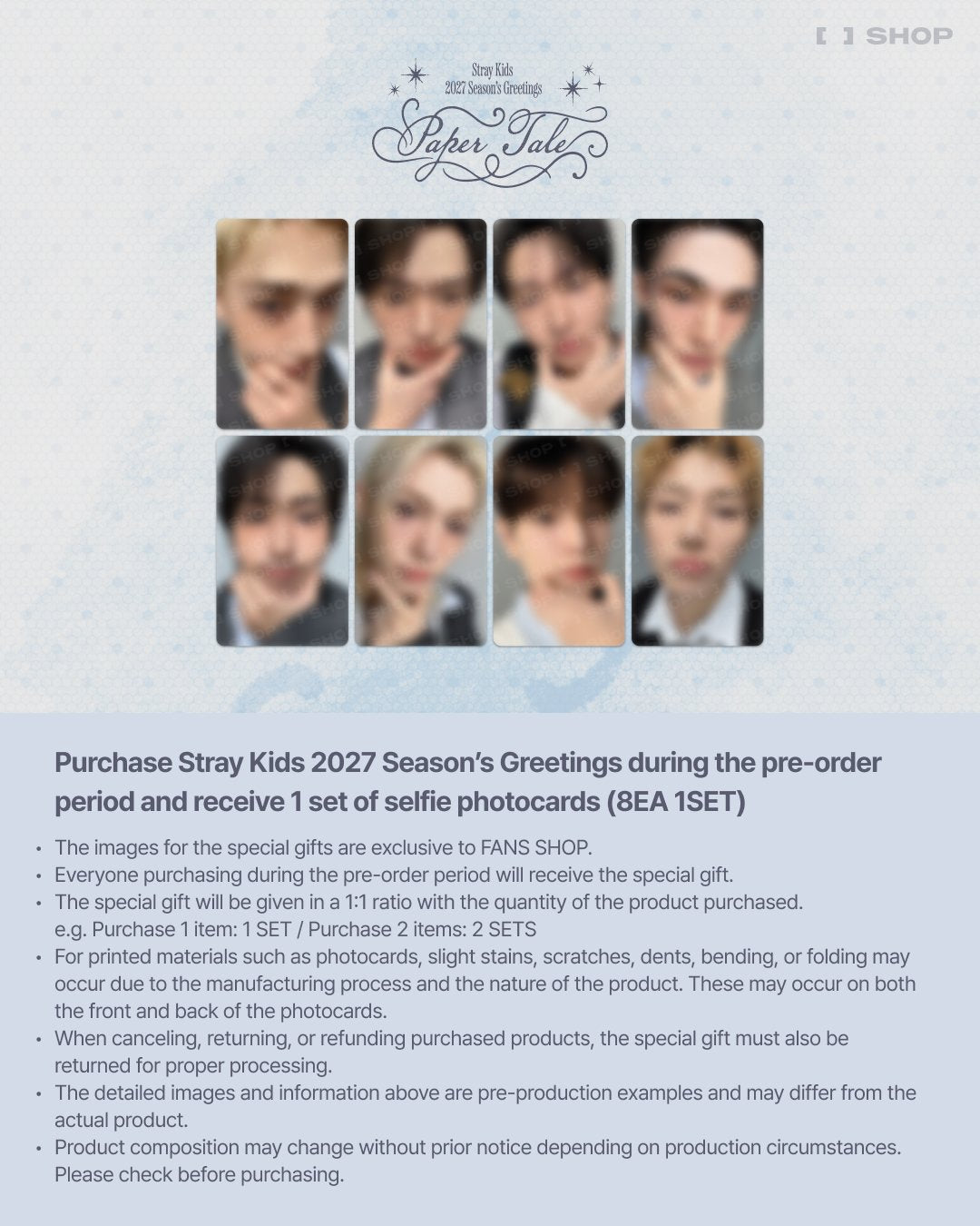 STRAY KIDS - 2027 SEASON’S GREETINGS [PAPER TALE] + FANSSHOP GIFT