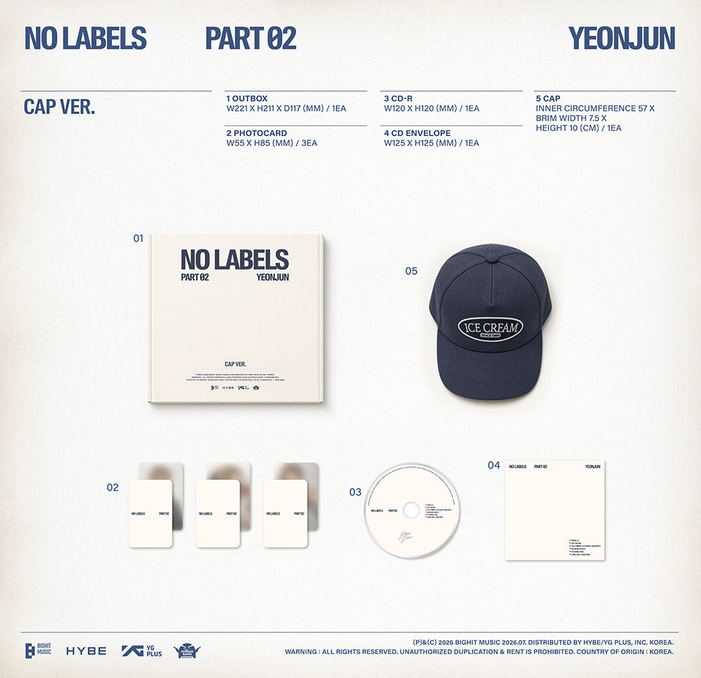 TXT - YEONJUN NO LABELS: PART 02 [CAP VER.] (PRE-ORDER)