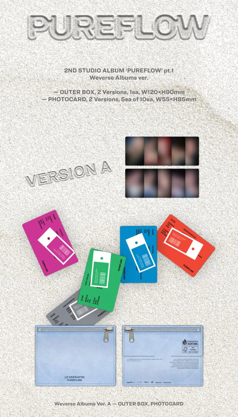 LE SSERAFIM - 'PUREFLOW' PT.1 Weverse album  [next restock]