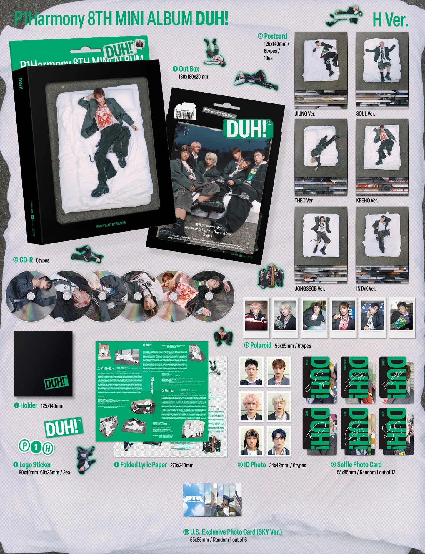 [Signed] P1Harmony - DUH! - H Ver. Compact Random