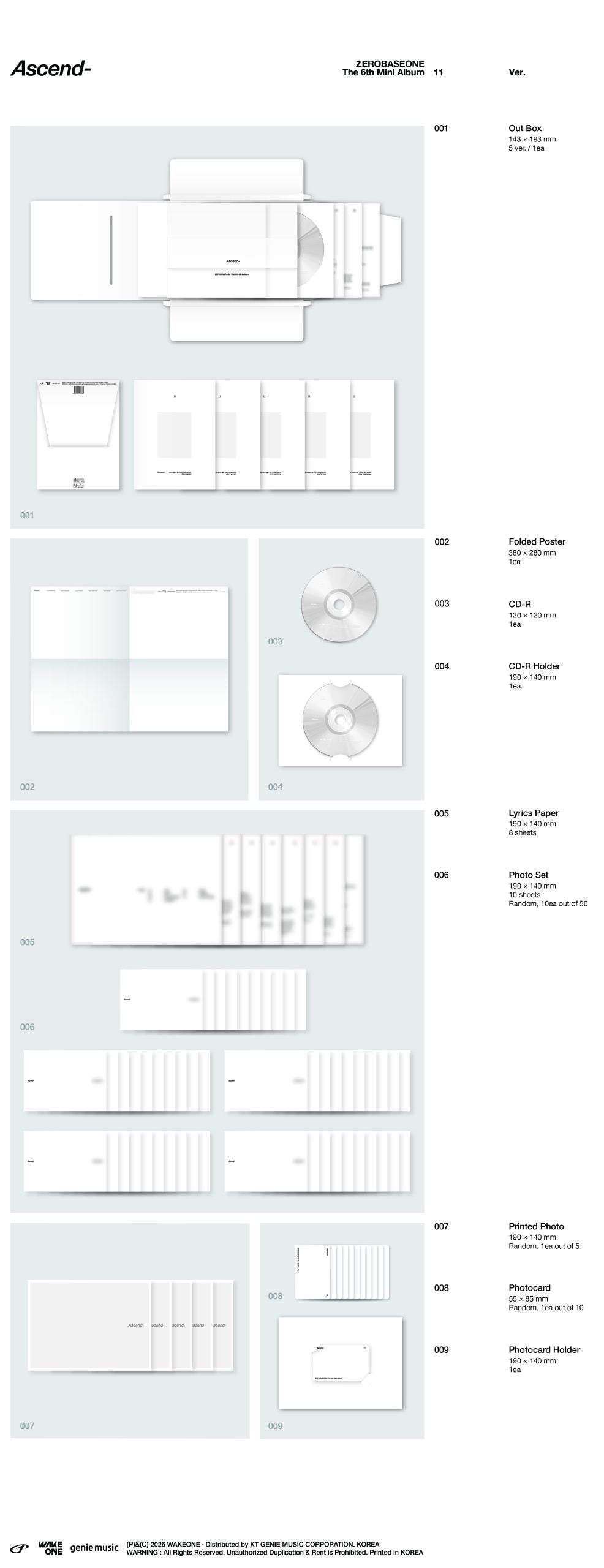 ZEROBASEONE - ASCEND 11 ver. Random [JULY restock]