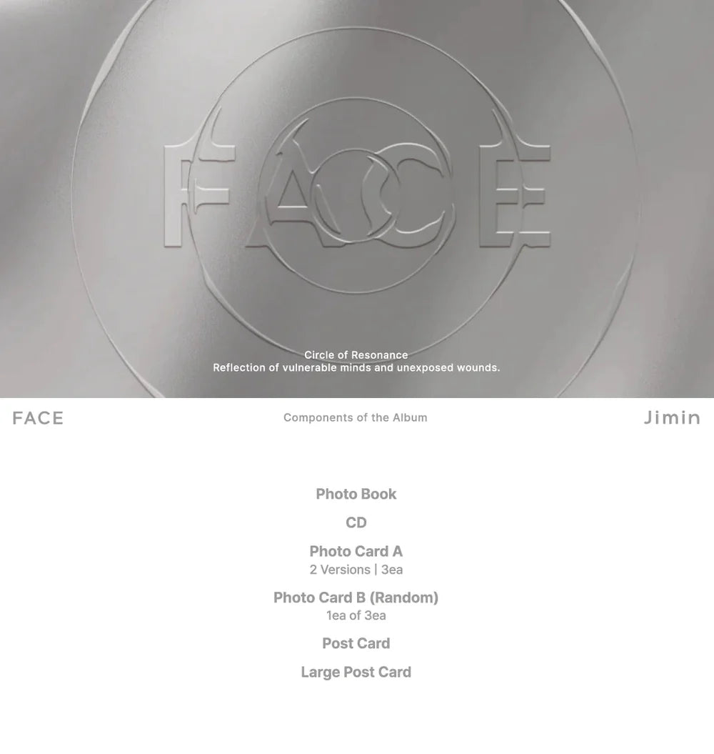 BTS JIMIN - FACE (1ST SOLO ALBUM) STANDARD ver [next restock]